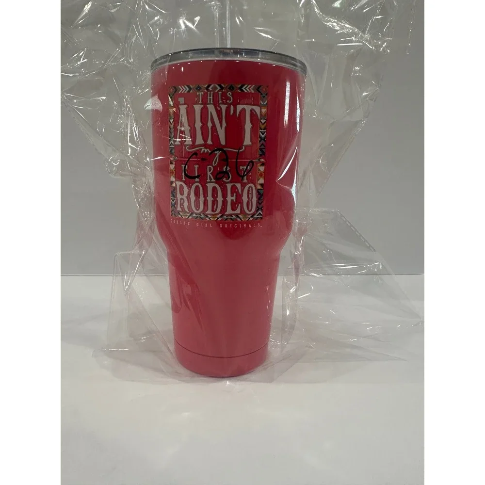 Girlie Girl Originals Red Tumbler This Aint My First Rodeo 30oz with Yeti Lid